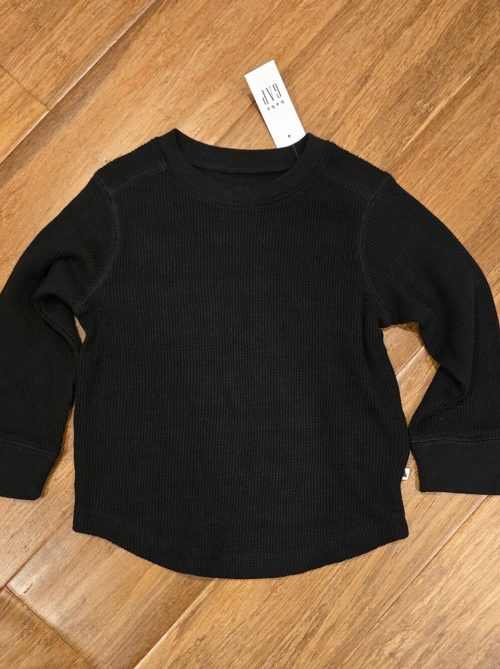Gap Toddler Long Sleeve Thermal Shirt In Black